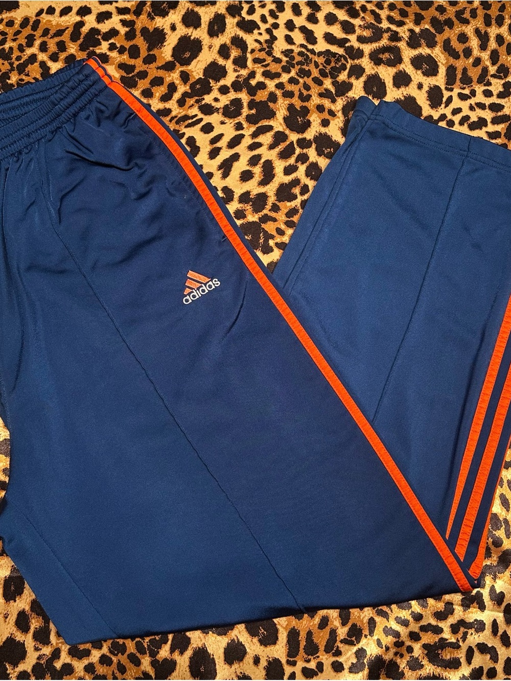 ❌SOLD❌adidas blueSweatpants with Orange Trim